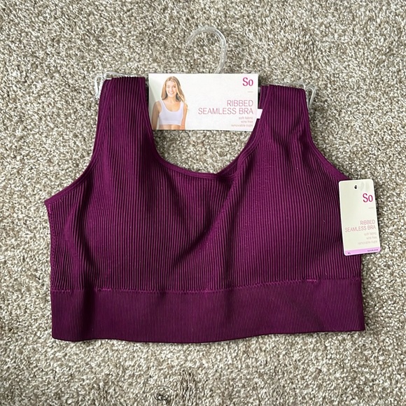 SO Fragrant Plum XL Ribbed Seamless Bra - Picture 1 of 6